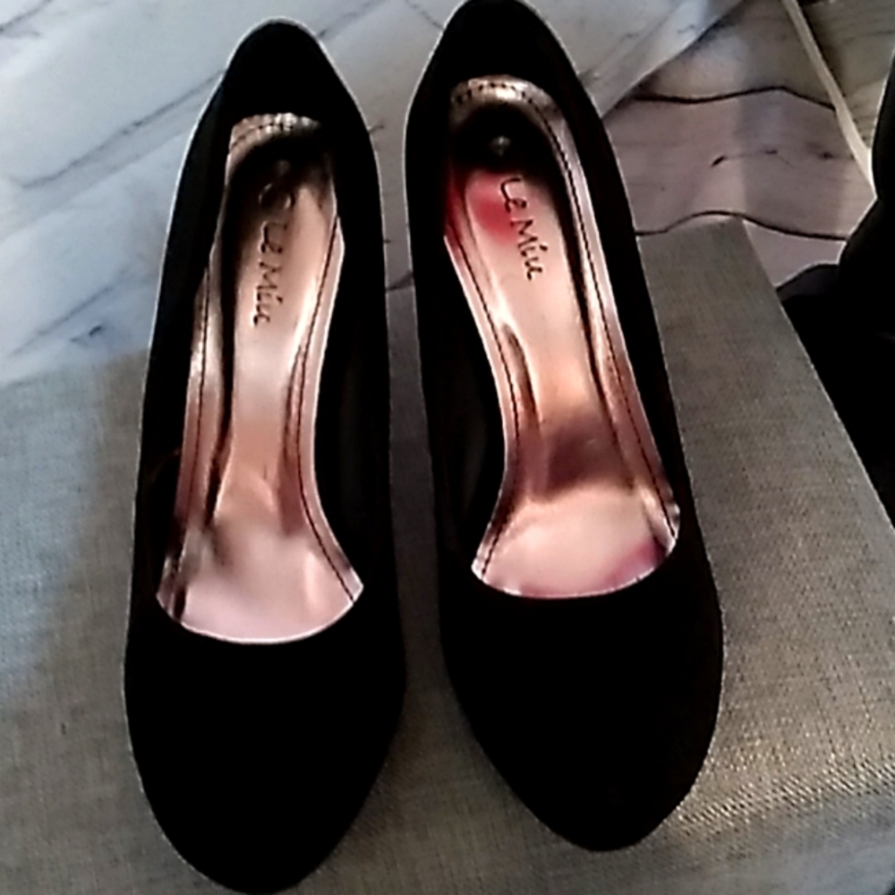 Faux Suede HighHeels Black
